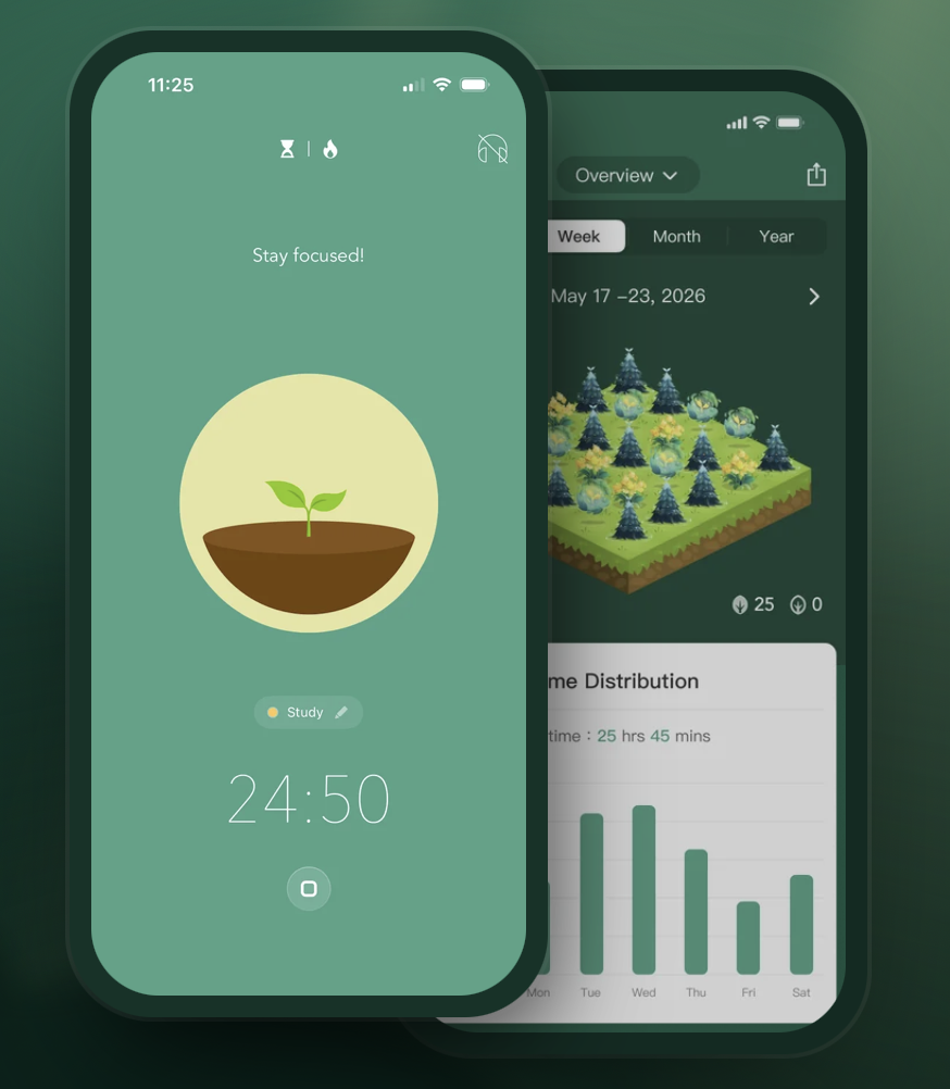 Forest: plant a tree while you focus, then watch your week grow into a forest.
