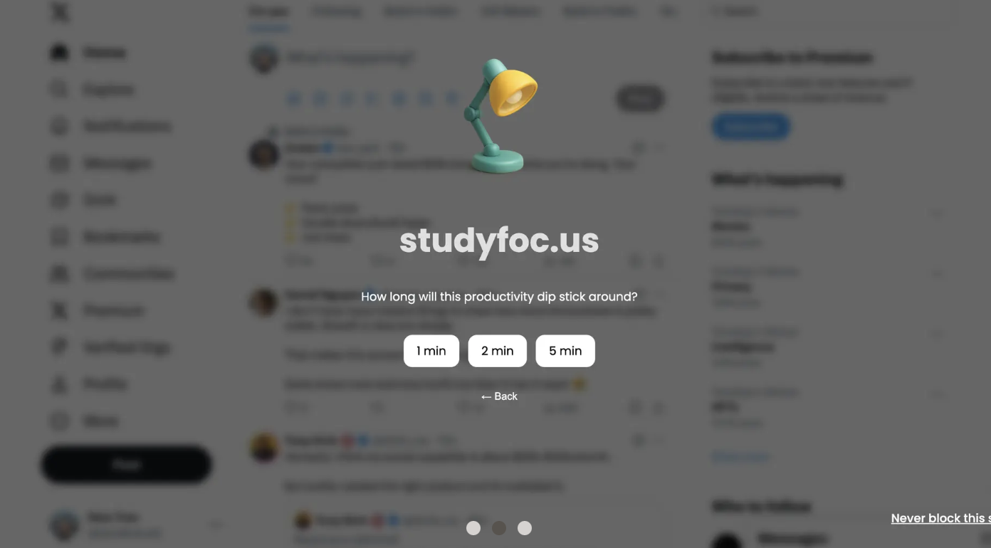 StudyFoc.us: the website blocker stepping in before a distracting tab can load.